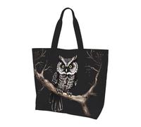 BLWSLC Bolso de mano para mujer con estampado de jirafa en blanco y negro, bolsa de hombro de gran capacidad, adecuada para compras, trabajo, viajes y gimnasio, Late Night Owl, One Size