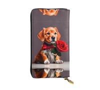 BLWSLC Bolso largo de mano tipo perro tipo caballero, cartera con cremallera, tarjetero, bolsa de almacenamiento portátil de monedas de viaje adecuada para viajes y uso diario