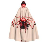 BLWSLC Bonita capa con capucha estampada de araña roja, capa decorativa larga, adecuada para cosplay, actuaciones escénicas o fiestas de vacaciones.