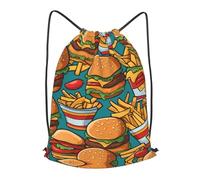 BLWSLC Bonita mochila deportiva con cordón de ajuste, ideal para gimnasio y viajes, Negro, Mediano