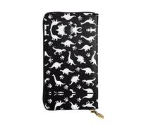 BLWSLC Bonito bolso de mano largo de dinosaurio, cartera con cremallera, tarjetero, bolsa de almacenamiento portátil de monedas de viaje, adecuada para viajes y uso diario