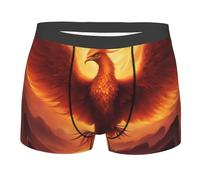 BLWSLC Bonitos calzoncillos tipo bóxer con estampado de fénix para hombre, perfectos para gimnasio, deportes y uso diario, contorno elástico 3D, Negro, Medium-3X-Large