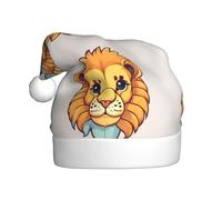 BLWSLC Bonitos sombreros de Papá Noel con estampado de león pequeño, sombreros decorativos, adecuados para fiestas de Navidad y Año Nuevo, actuaciones escénicas