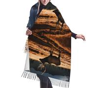 BLWSLC Bufanda con flecos con estampado de alce en el prado, chal cálido de invierno, estilo femenino que se puede combinar con abrigos, suéteres o trajes