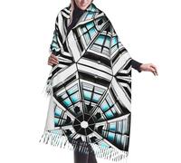 BLWSLC Bufanda con flecos con patrón de edificio octágono, chal cálido de invierno, estilo femenino que se puede combinar con abrigos, suéteres o trajes
