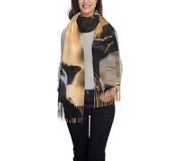 BLWSLC Bufanda de cachemira sintética de pelo largo con borlas estampadas Border Collie, adecuada para otoño o invierno