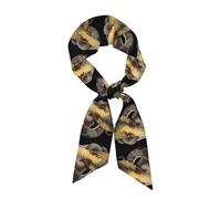 BLWSLC Bufanda de seda con estampado de serpiente Cobra para mujer, bufanda de seda larga multifuncional, ligera y suave, adecuada para citas y viajes, 46.9 pulgadas