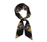 BLWSLC Bufanda de seda con estampado de serpiente Cobra para mujer, bufanda de seda larga multifuncional, ligera y suave, adecuada para citas y viajes, 46.9 pulgadas