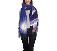 BLWSLC Bufanda larga con flecos y estampado de delfín brillante, cálida y cómoda para otoño e invierno