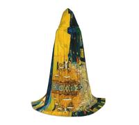 BLWSLC Cafe Terrace at Night - Capa con capucha para adolescentes, para cosplay, disfraces y fiestas de vacaciones