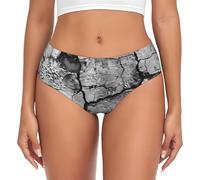 BLWSLC Calzoncillos para mujer con estampado de bloques de roca, diseño sin costuras, talla XS a 4XL, se adapta a todos los tipos de cuerpo, Negro, L