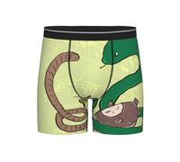 BLWSLC Calzoncillos tipo bóxer con estampado de serpiente y semillas de girasol, elástico de longitud extra, diseñados específicamente para hombres adultos., Negro, X-Large