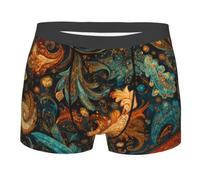 BLWSLC Calzoncillos tipo bóxer estampados con diseño de cola de fénix para hombre, arte de doble cara, Negro, Medium-3X-Large