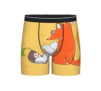 BLWSLC Calzoncillos tipo bóxer estampados con semillas de girasol y zorros, elástico de longitud extra, diseñados específicamente para hombres adultos., Negro, Small