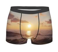 BLWSLC Calzoncillos tipo bóxer estampados ligeros en el nivel del mar para hombre, arte de doble cara, Negro, Medium-3X-Large