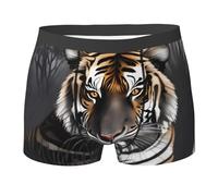 BLWSLC Calzoncillos tipo bóxer estampados Tiger at rest para hombre, suaves y elásticos, perfectos para el hogar, uso casual y deportes, Negro, S