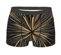 BLWSLC Calzoncillos tipo bóxer para hombre, estampado de chispa, color negro artístico de doble cara
