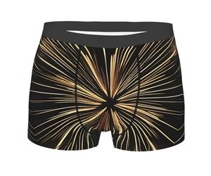 BLWSLC Calzoncillos tipo bóxer para hombre, estampado de chispa, color negro artístico de doble cara