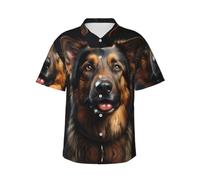 BLWSLC Camisa hawaiana de manga corta para hombre de pastor alemán, perfecta para fiestas de vacaciones en la playa este verano, Negro, XL-4XL