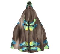 BLWSLC Capa con capucha de Halloween con estampado de libélula colorida, disfraz de escenario para adultos, sin cremallera, adecuada para bailes de máscaras y cosplay