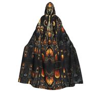 BLWSLC Capa con capucha estampada Castle at Night, capa decorativa larga, adecuada para cosplay, actuaciones escénicas o fiestas de vacaciones.