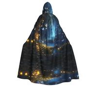 BLWSLC Capa con capucha estampada de mariposas en cuentos de hadas, capa decorativa larga, adecuada para cosplay, actuaciones escénicas o fiestas de vacaciones.