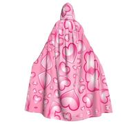 BLWSLC Capa con capucha para adultos con estampado de corazones rosados, adecuada para fiestas festivas y cosplay