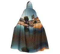 BLWSLC Capa con capucha para adultos con estampado de Oasis in the Desert, ideal para fiestas festivas y actuaciones escénicas