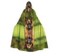 BLWSLC Capa con capucha para adultos con estampado de pastor alemán feliz, sin cremallera, adecuada para bailes de máscaras y cosplay