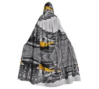 BLWSLC Capa con capucha para adultos con estampado de tren de la ciudad, disfraz de escenario, fiesta de vacaciones y disfraz de cosplay