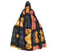 BLWSLC Capa con capucha para fiestas de Halloween con impresión de imágenes de dálmatas para adultos adecuada para fiestas festivas y espectáculos teatrales
