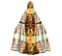 BLWSLC Capa festiva con capucha estampada de Oso de señorita de Halloween, adecuada para fiestas familiares de Halloween