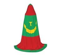 BLWSLC Capa larga con capucha estampada de la bandera de Mauritania para fiestas de vacaciones, cosplay y fiestas de disfraces