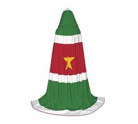 BLWSLC Capa larga con capucha estampada de la bandera de Surinam para fiestas de vacaciones, cosplay y fiestas de disfraces