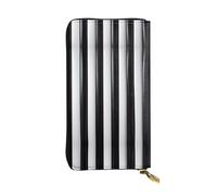 BLWSLC Cartera larga a rayas blancas y negras, cartera con cremallera, tarjetero, bolsa de almacenamiento portátil de monedas de viaje adecuada para viajes y uso diario