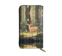 BLWSLC Cartera larga con cremallera impresa Bambi adecuada para viajes y asistir a banquetes