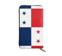 BLWSLC Cartera larga con cremallera impresa con la bandera de Panamá adecuada para viajes y asistir a banquetes