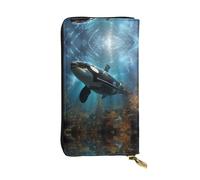 BLWSLC Cartera larga con cremallera impresa de ballenas asesinas adecuada para viajes, trabajo y asistir a banquetes