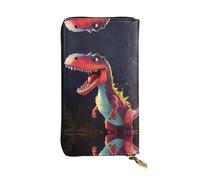 BLWSLC Cartera larga con cremallera impresa de dinosaurio de boca grande adecuada para viajes y asistir a banquetes