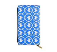 BLWSLC Cartera larga con cremallera impresa de ganso blanco volador adecuada para viajes y asistir a banquetes