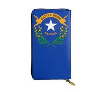 BLWSLC Cartera larga con cremallera impresa de la bandera del estado de Nevada adecuada para viajes y asistir a banquetes
