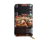 BLWSLC Cartera larga con cremallera impresa de salchicha Tantalizing Sausage Pizza adecuada para viajes, trabajo y asistir a banquetes