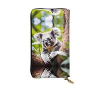BLWSLC Cartera larga con cremallera impresa Happy Cute Koala adecuada para viajes, trabajo y asistir a banquetes