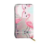 BLWSLC Cartera larga con cremallera impresa Love Flamingo adecuada para viajes de trabajo y asistir a banquetes