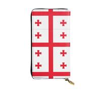 BLWSLC Cartera larga de la bandera de Georgia, cartera con cremallera, tarjetero, bolsa de almacenamiento portátil de monedas de viaje adecuada para viajes y uso diario