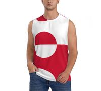 BLWSLC Chaleco sin mangas para hombre con estampado de la bandera de Groenlandia, ajuste holgado, transpirable, de secado rápido, chaleco deportivo para gimnasio, Negro, S-4XL