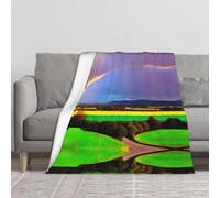 BLWSLC Colcha de noche con estampado de arco iris, manta cálida, plegable para almacenamiento, adecuada para camas, sofás, viajes y camping.