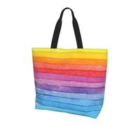 BLWSLC Cool Man in Outer Space Galaxy - Bolso de viaje de gran capacidad con estampado de galaxia para mujer, bolsa de hombro adecuada para viajes y gimnasio, Rayas coloridas del arco iris, Talla