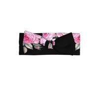BLWSLC Diadema con lazo estampado de flores rosas, adecuada para recién nacidos, bebés y niños pequeños, accesorios para el pelo con lazo para niños