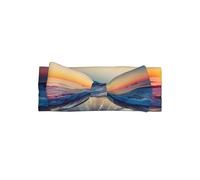 BLWSLC Diadema con lazo estampado Sunset View on The Beach Shore, adecuada para recién nacidos, bebés y niños pequeños, accesorios para el pelo con lazo para niños